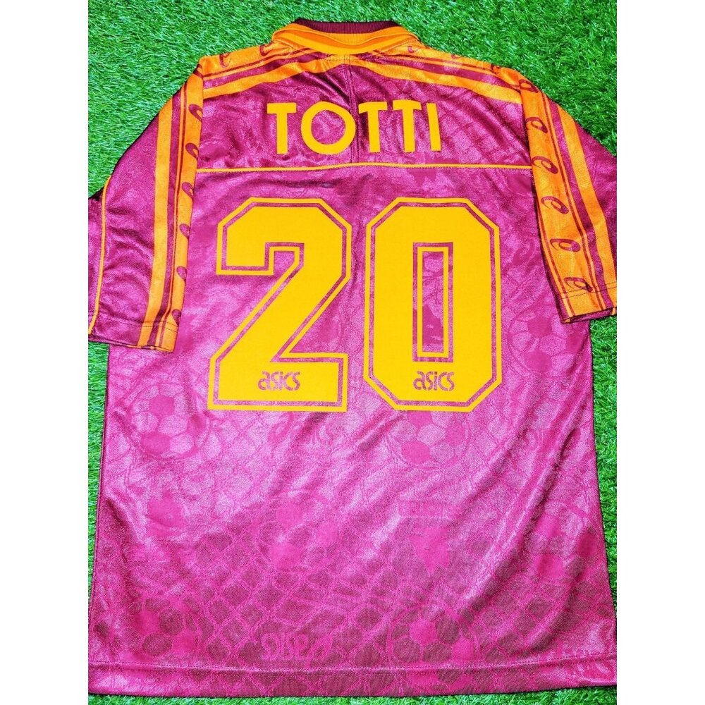 Totti As Roma Asics 1995 1996 Home Soccer Jersey Maglia Shirt M